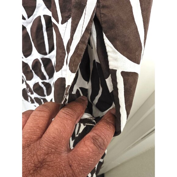 Merona Brown & White Coffee Print Sleeveless Sundress With Adjustable Tie Straps - Picture 6 of 8